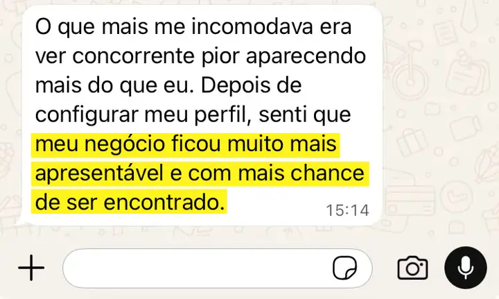 Depoimento 6 de aluna do Meu Negócio no Google